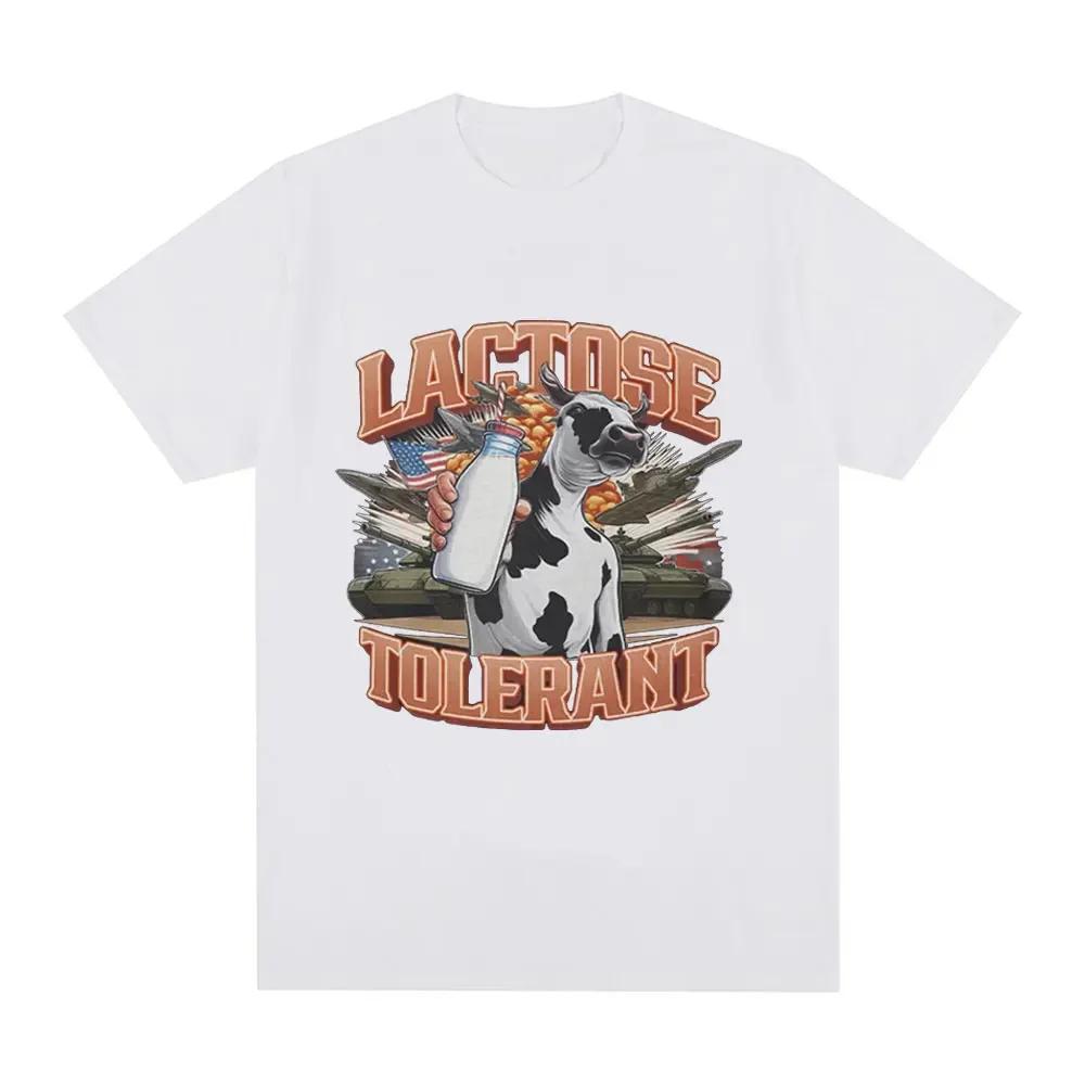 Interesting Lactose Tolerance Film T-shirt for Women's Fashionable Retro Short Sleeved T-shirt Women Clothing