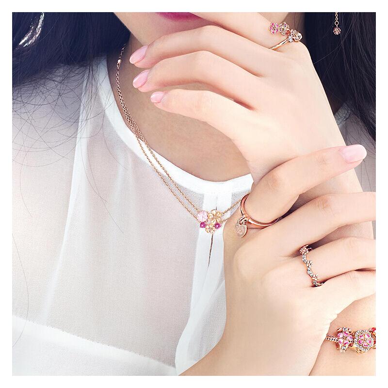 Pandora Peach Blossom Rose 925 Silver Necklace Women's 388101NCC