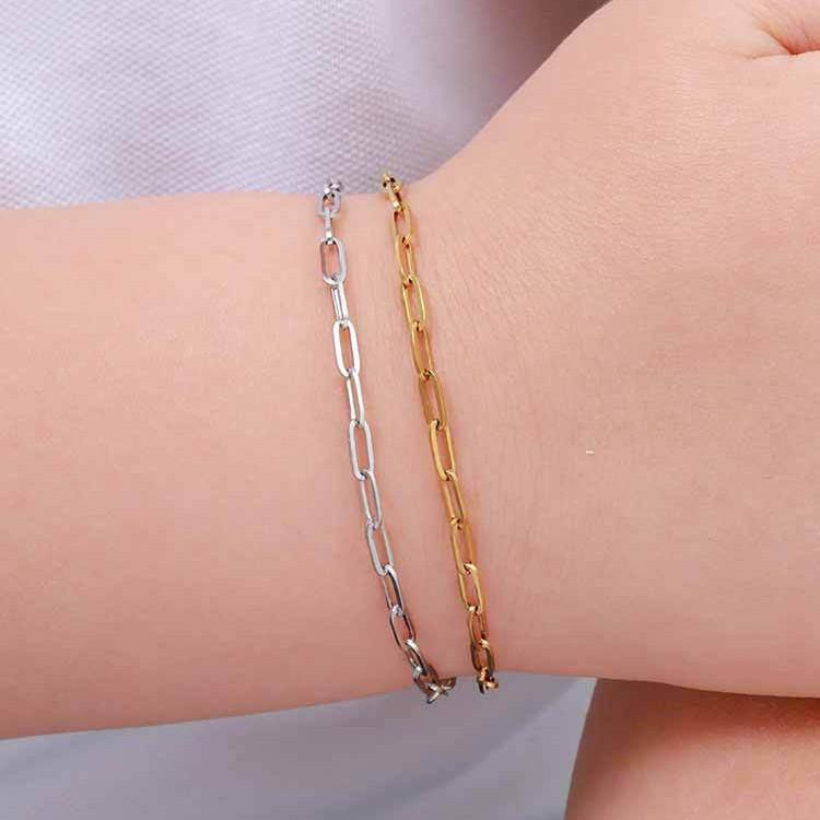 Stainless Steel Flat Cross Chain Bracelet Children'S Br-1515