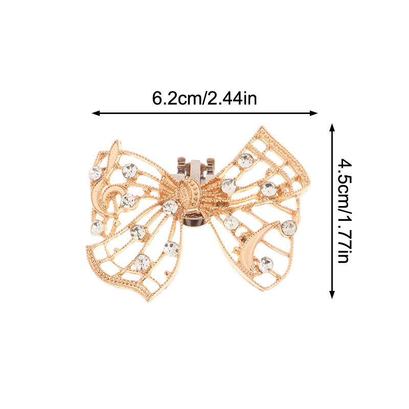 1Pc Shiny Hollow Rhinestone Bow Shoe Buckle Fashion Bowknot Shoes Decoration Shoe Clip Wedding Bride Shoes Accessories