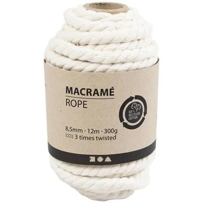 Macrame Rope - Cotton - 8.5 Mm - 12 M - Off-white - Breaking Load 546 Kg