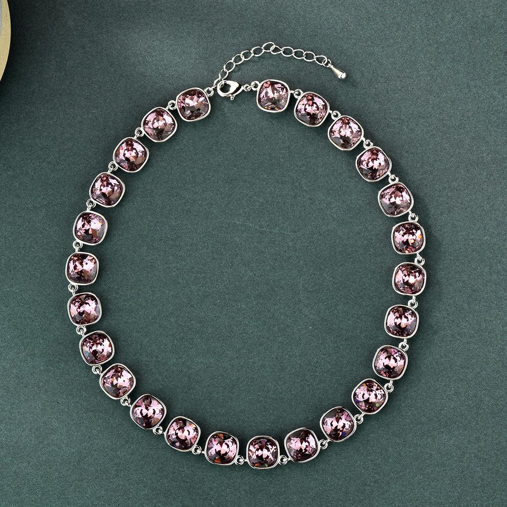 Premium Quality Choker Necklace For Women Crafted With Beautiful Artificial Crystals And Chic Style фиолетовый