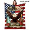America 250th Anniversary Bald Eagle Flag Plush Blanket, Cozy Sofa Blanket for Home Patriotic Decor