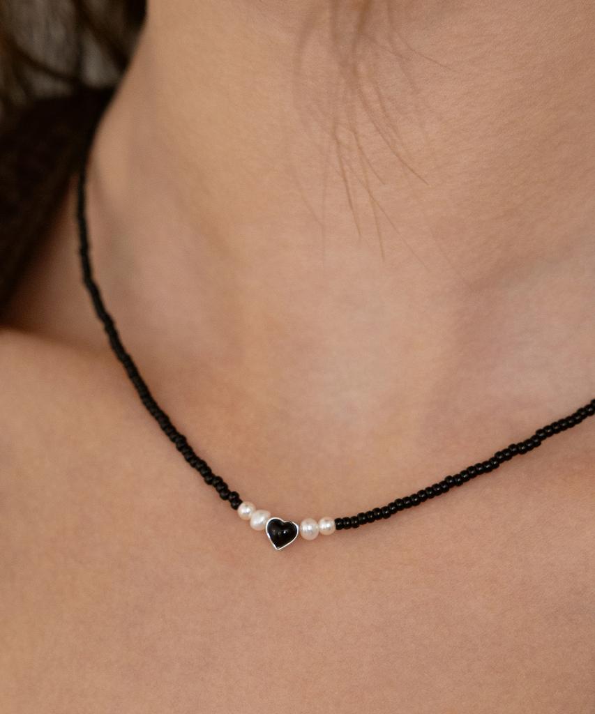 Tatiana Heart Pendant Bead Necklace Nz2518
