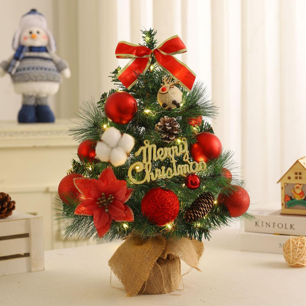 Christmas Decoration Desktop Christmas Tree Home 45CM60CM Ornament Mini Plush Tree Simulation Tree Package