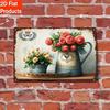 Vintage Metal Wall Poster Teal Rose Teacup 20x30cm Wall Decor