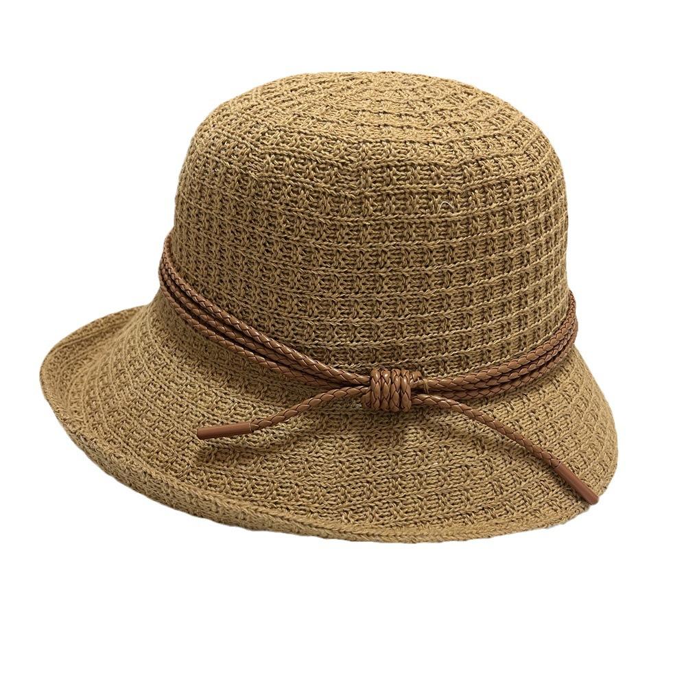 New Crimped Bucket Hat Women's British Top Hat Spring and Autumn Hat Women's Bow Knitted Hat Versatile