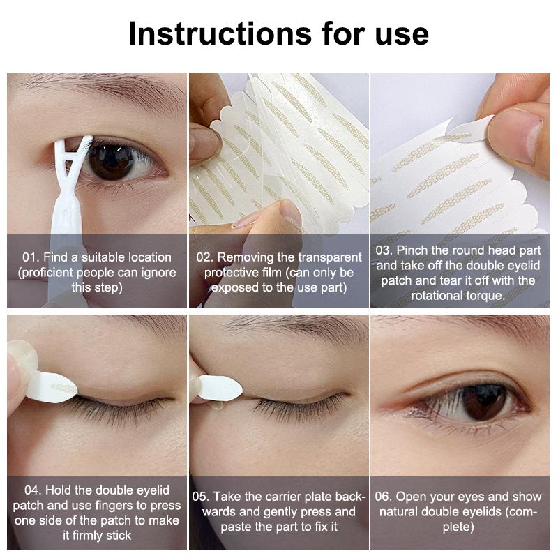60/100/120 Patches Double Eyelid Stickers With Handle Natural Invisible And Long-Lasting Shaping Big Eye Beauty Tapes Tool