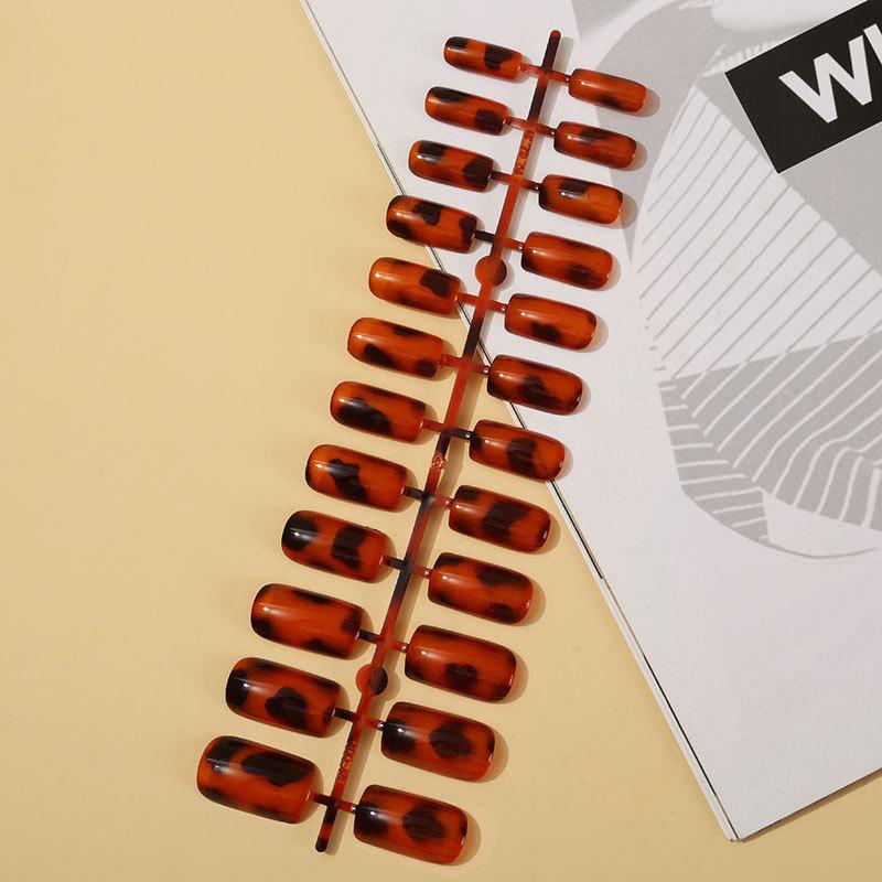 Cat Eye Leopard Striped Nail Art Patch Wearing Nail Finished Strip 24 Pieces of Fake Nails