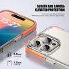 KEYSION Clear Shockproof Case for iPhone 16 Pro Max Colorful Collision Transparent Silicone+PC Phone Cover for iPhone 15 Pro Max