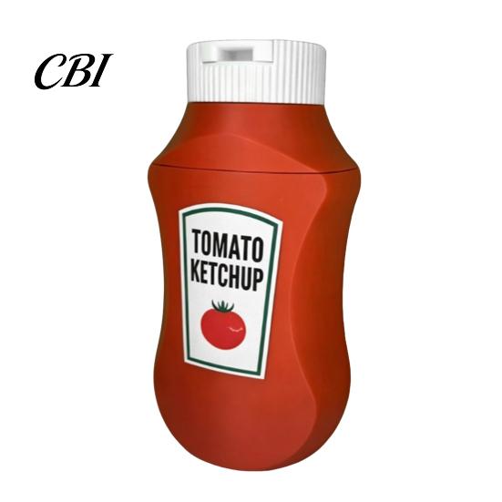 Energy Drink Can Cooler Bottle Holder, Tomato Ketchup Shape, 3D Printed Durable Kitchen Beverage Storage Rack PLA for Bar Party Decor Jar Holder