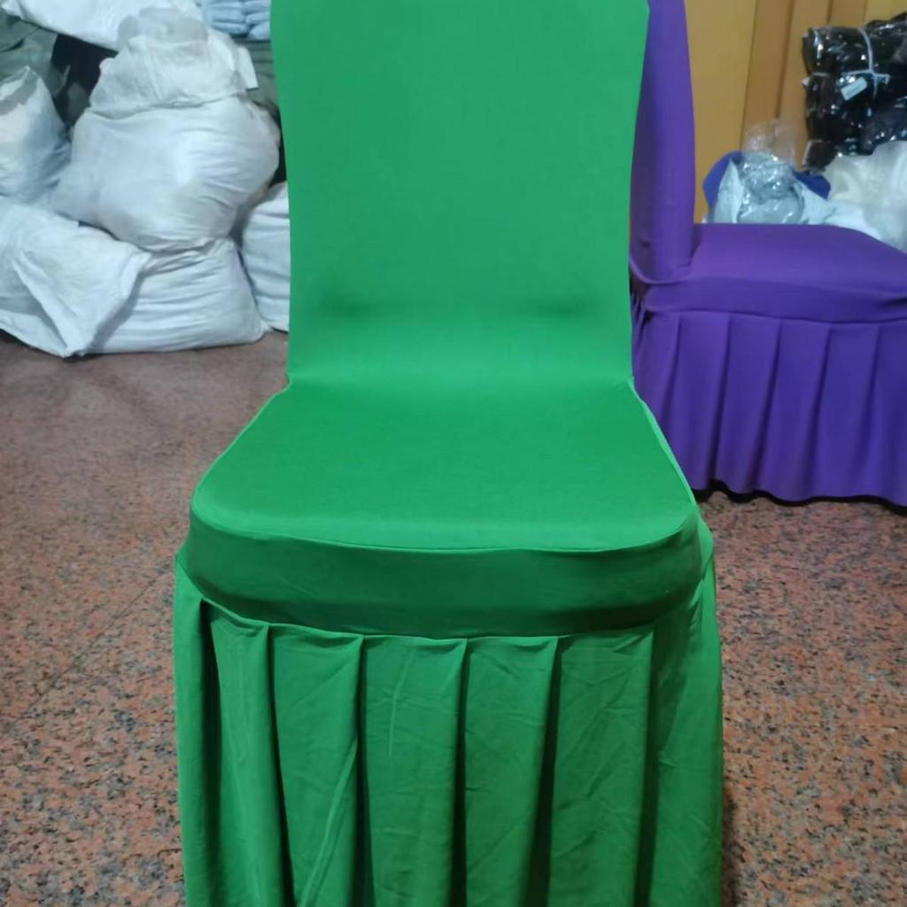 Verdickte elastische Faltenrock-Stuhlhusse für Hochzeiten & Konferenzen