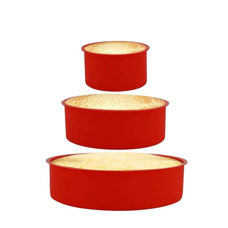 4/6/8Inch Silicone Cake Mold Tray Pans Round Baking Mold Kitchen Silicone Nonstick Baking Pans Reusable Cake Pans Bakingt Tools