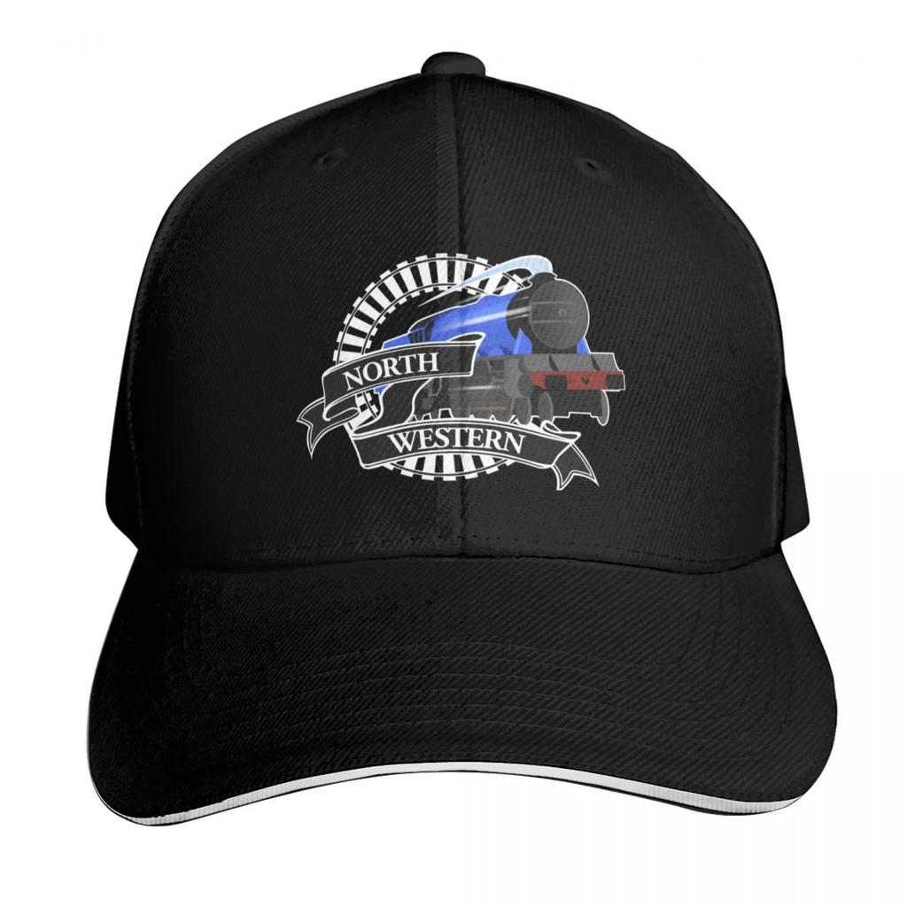 North Western Train Logo Baseball Cap Big Size Hat Kids Hat Trucker Cap Ball Cap Unisexs Caps Womens