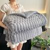 Thick Double-Layer Lamb Plush Solid Blanket Faux Fur Throw Quilted Shawl for Winter Air Conditioning Blankets for Home Travel