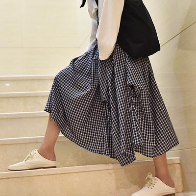 Karorock Midi-Stil Persönlichkeit Unregelmäßiges Saumdesign Elastischer Bund Rock Damen
