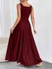 Elegant Square Neck Sleeveless Ultra Long Women's Fashion Dress