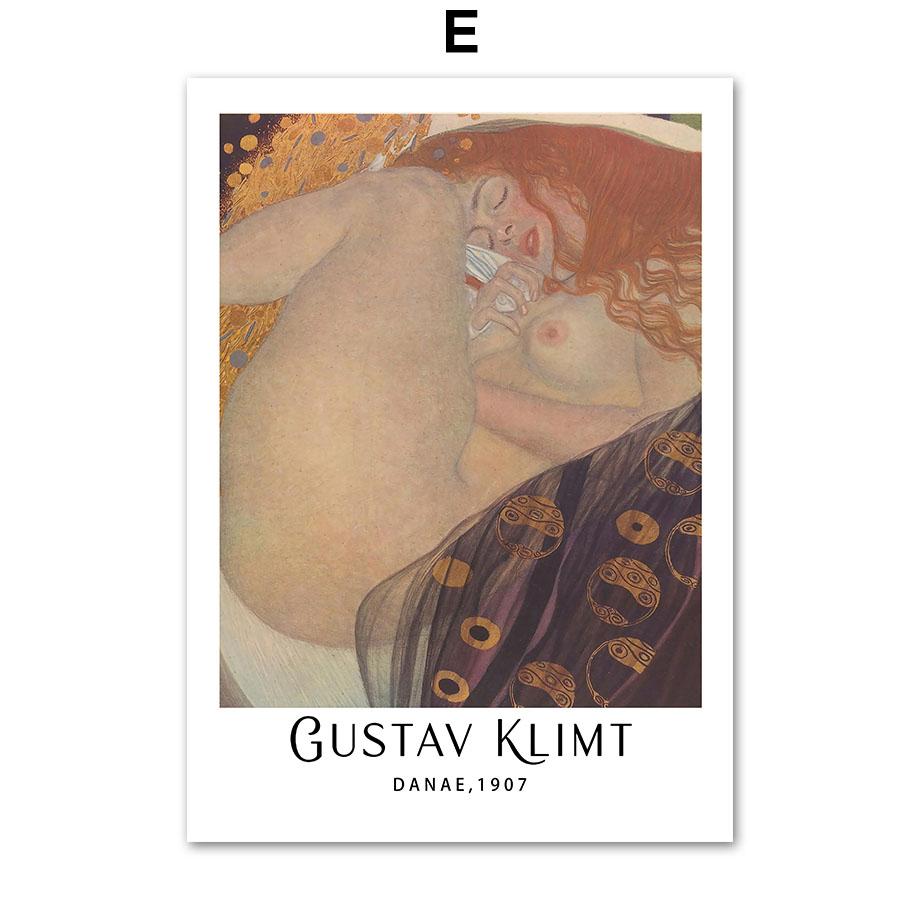 Vintage Famous Gustav Klimt Poster Hd Wall Art Print Canvas Painting Classic Artist Decoration Picture for Interior Living Room