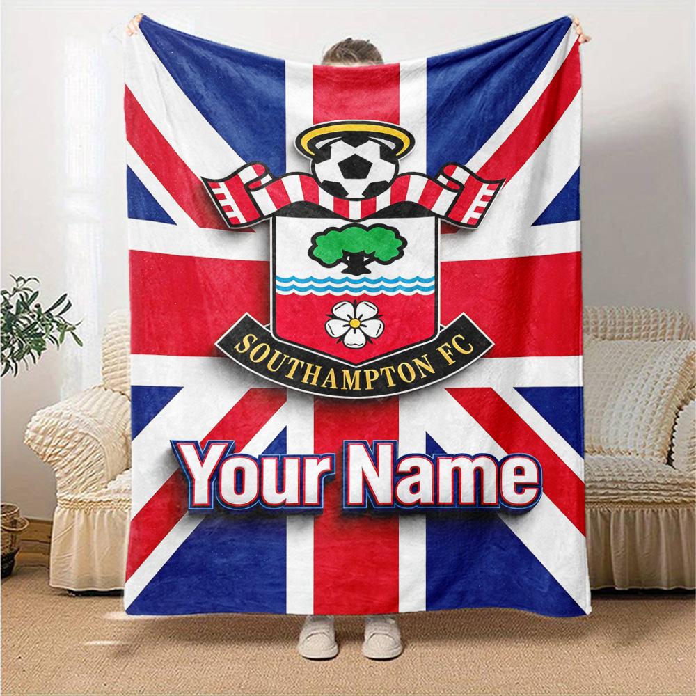 Name Custom Southampton Fc Print Flannel Blanket High Quality Warm Comfortable Cover for All Seasons Perfect for Gifts Home Decor