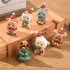 Christmas Series Craft Resin Animal Party Creative Mini Christma Tree Old Girl Kids Cute Gift Home Decoration Supplies Decor