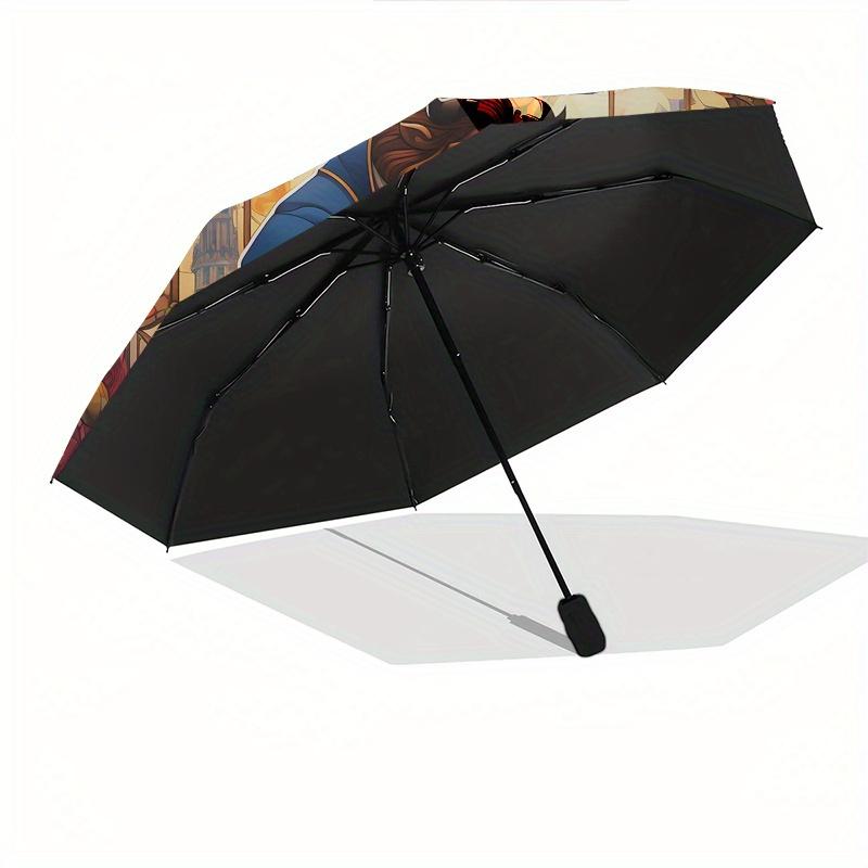 "Beauty""The Beast" Automatic Opening and Closing Umbrella, Compact Travel Umbrella, Lightweight and Portable, Suitable for Beach Commuting