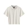 Comfortable Short Sleeve Polo Shirt Women Tops Digital-Mist-Gray 162537114-1