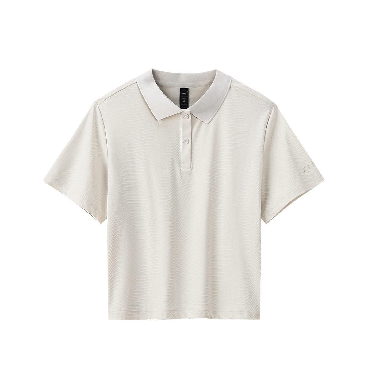 Anta Comfortable Short Sleeve Polo Shirt Women tops Digital-Mist-Gray 162537114-1 XS