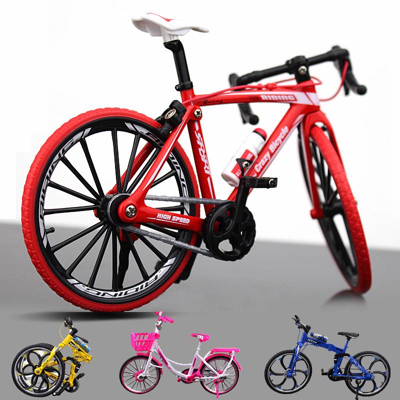 Mini Vélo De Montagne En Alliage – Modèle Réduit De Doigt – Cadeau De Collection Ou Déco – Bleu, Rouge, Vert Ou Jaune