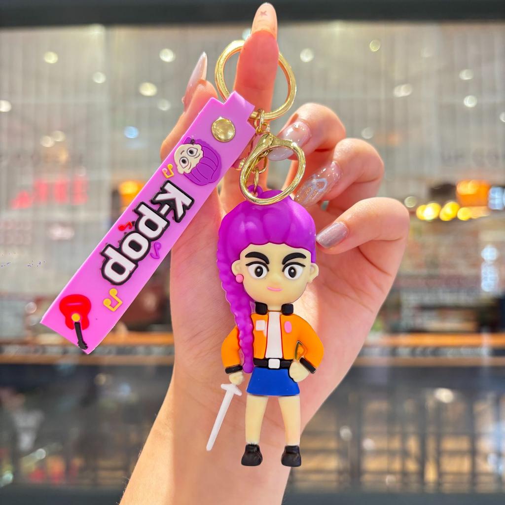 Demon Hunter Girl Troupe Boy Troupe Doll Keychain PVC Soft Rubber Keychain Pendant Cartoon Animation Peripheral Gifts