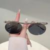 KAMMPT Vintage Oval Sunglasses New Fashion Metal Rim Gradient Outdoor Casual Shades Women Trendy Brand Design Sun Glasses