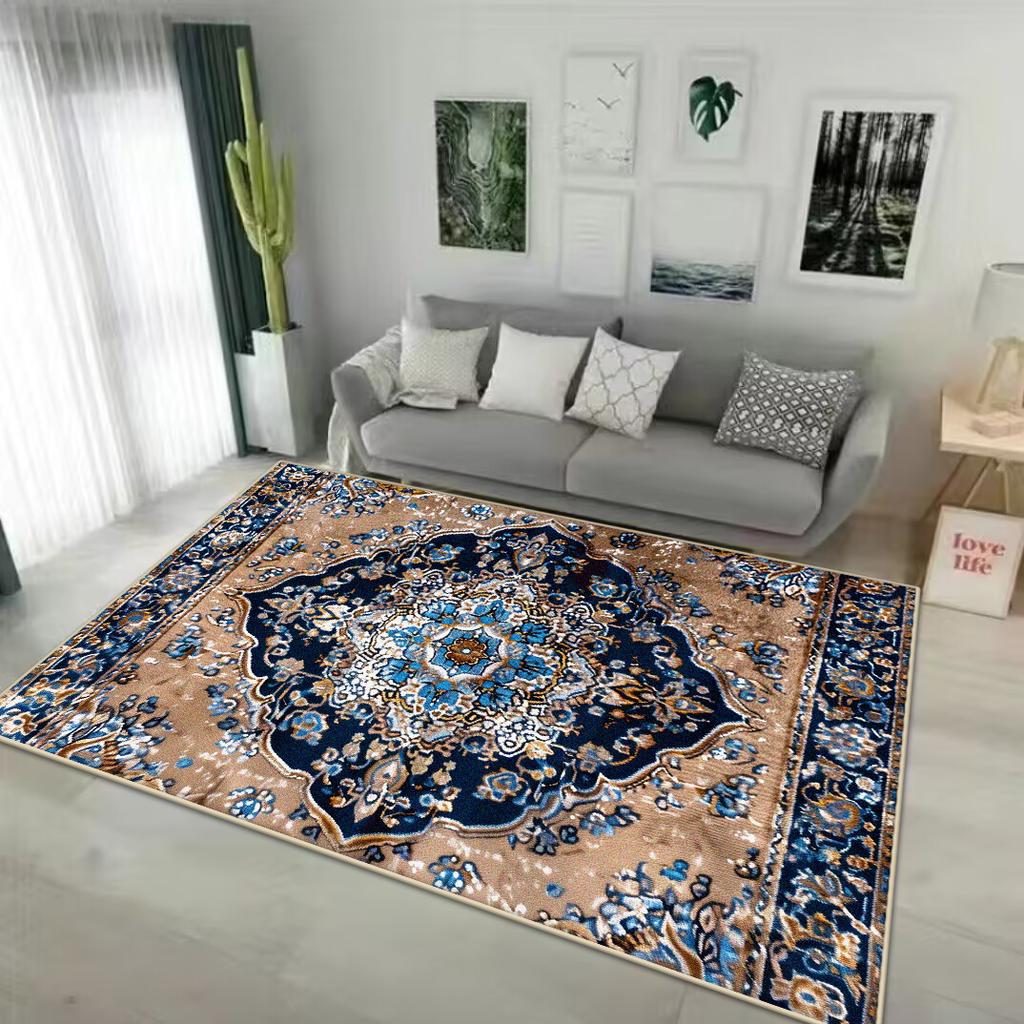 Retro Persian Style Carpet for Living Room Home Decoration Luxury Lounge Rug Soft Bedroom Carpet Non-slip Bedside Mats Washable