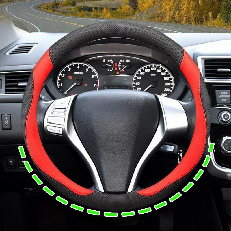 For Nissan Versa Tiida Sylphy Terranno Terra Altima Ultrathin Napa Leather Car Steering Wheel Cover Breathable Car Handle Covers