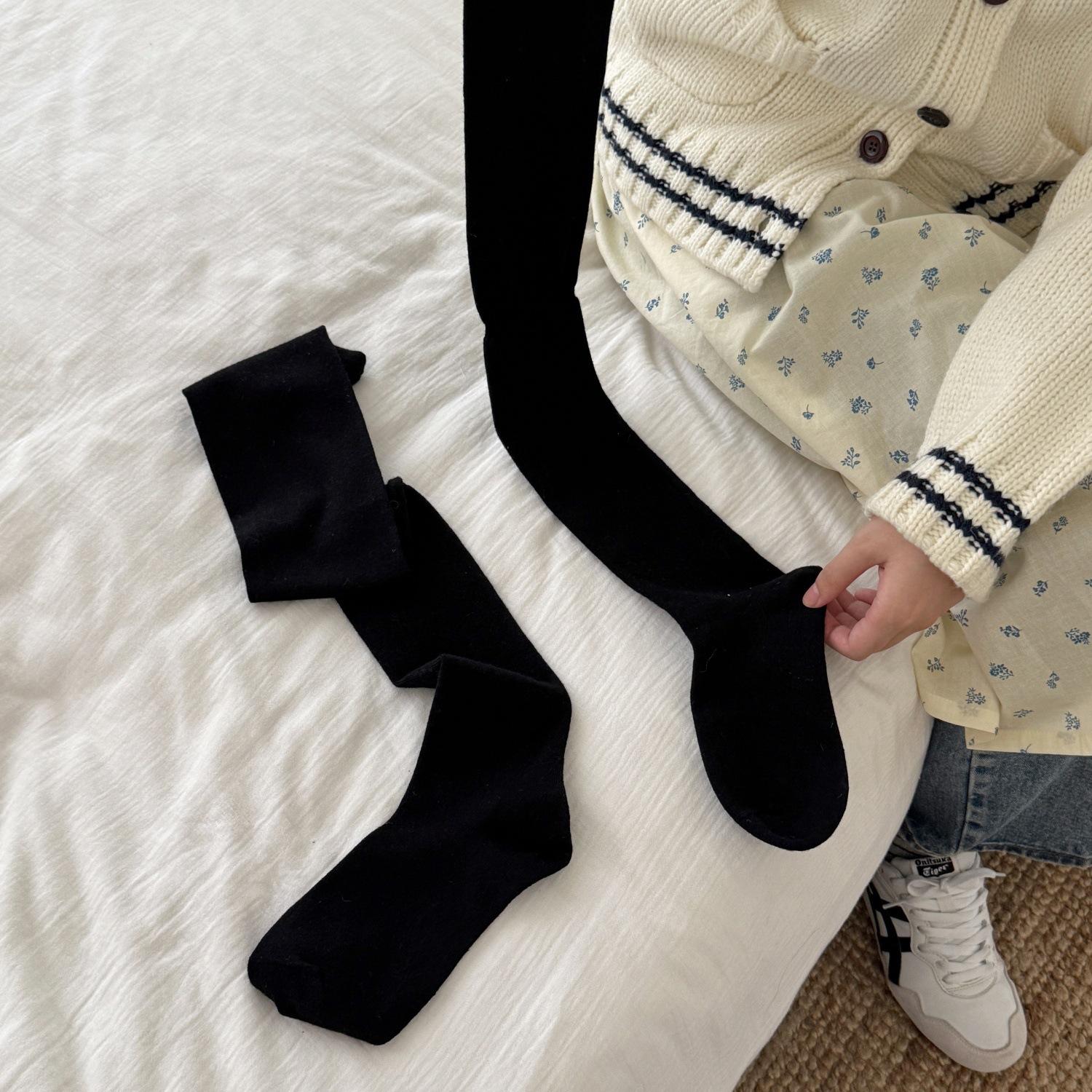 

Гольфы до колена, Шерстяные носки, Носки с высоким ворсом для осени и зимы, Высококачественные носки до икры для женщин 1 pair чёрный