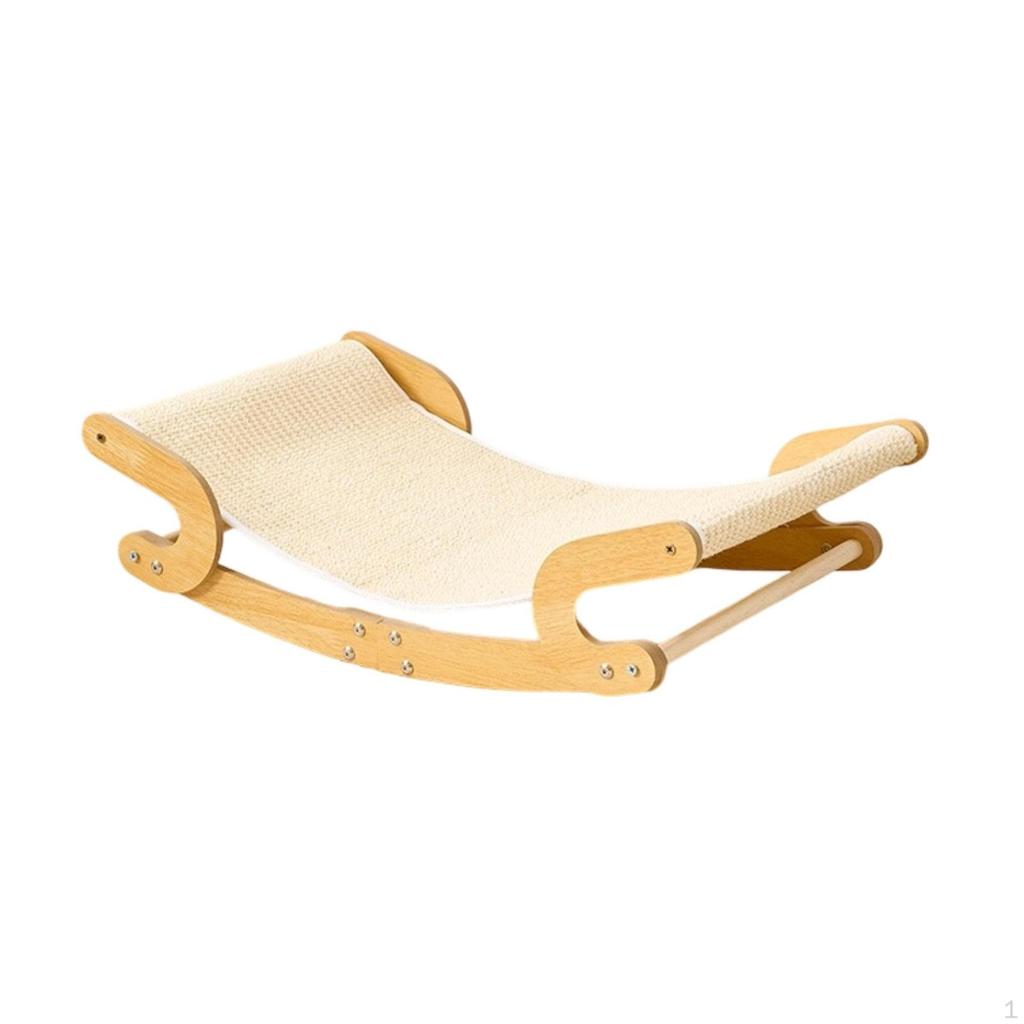 Cat Lounge with Wooden Frame Textured Scratcher Wear-Resistant