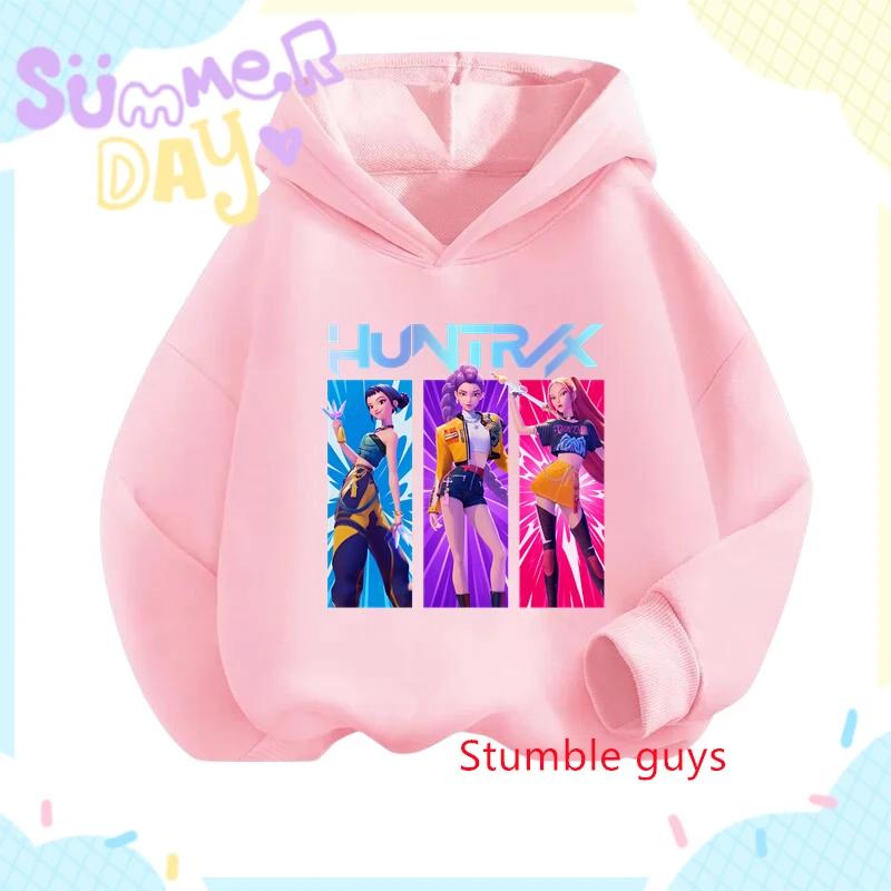 

K-pop Девушка-охотник на демонов Детский свитшот Осень/Зима Рождественский Мягкий и Теплый с Принтом Санта-Клауса Удобный Пуловер 100