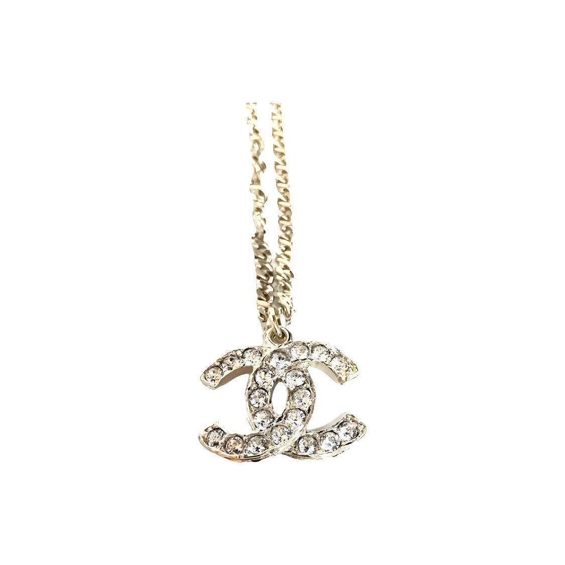 

Chanel Laces 22C Double Water Diamond Large Logo Gold Necklace Women necklace AB6499-B06081-ND082 Gold,F