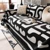Camping Picnic Black White Mat Throw Blankets for Living Room Sofa Couple Position Modern Throw Color Block Blanket Cover