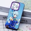 Konosuba Aqua Purple Translucent Mobile Phone Case for iPhone 17 16 15 14 13 12 11 X XR XS Air Pro Max Plus Colorful Cover