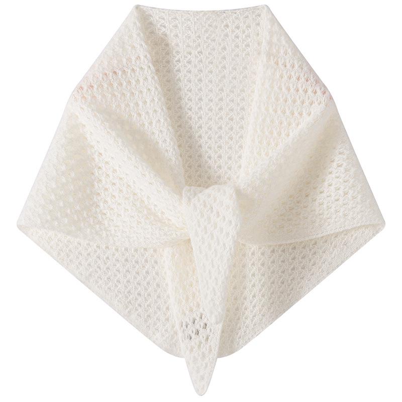 Women s 100% Pure Cashmere Hollow Knit Triangle Scarf - Versatile, Solid Color, Warm