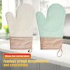 2Pcs Silicone Oven Mitts High Temperature Kitchen Gloves Non-Slip Silicone Lined Oven Gloves Machine Washable Kitchen Gloves for Baking Grilling
