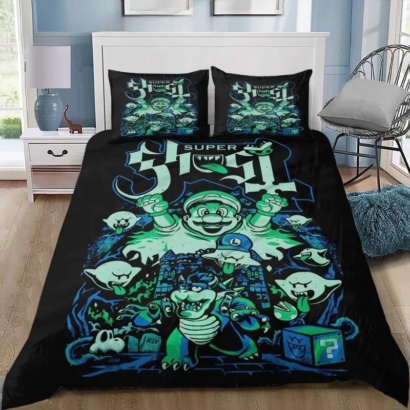 B-Boo Ghost Duvet Cover Pillowcase 3D Print King B-Boo Bedding Set Bedroom Bed Twin Full Queen Size for Kids Children Room gift