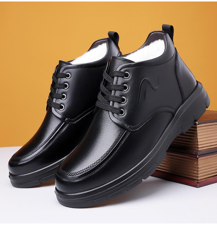 

Fleece thickened men s cotton shoes low-top overalls men s shoes warm casual leather shoes British style soft sole warm and wear-resistant shoes 48 чорний
