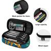 Pencil Case Roomy Interior Zipper Closure Strong Polyester Fabric with Main Compartment Mesh Pocket and Pen Slots for Students