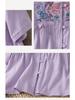 2026 Retro Embroidered Cotton Linen Shirt - Loose Fit with Frog Buttons