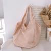 Yogodlns Casual Hollow Women Shoulder Bag Solid Color Large Capacity Summer Woven Beach Bag Foldable Handmade Crochet Tote Bag