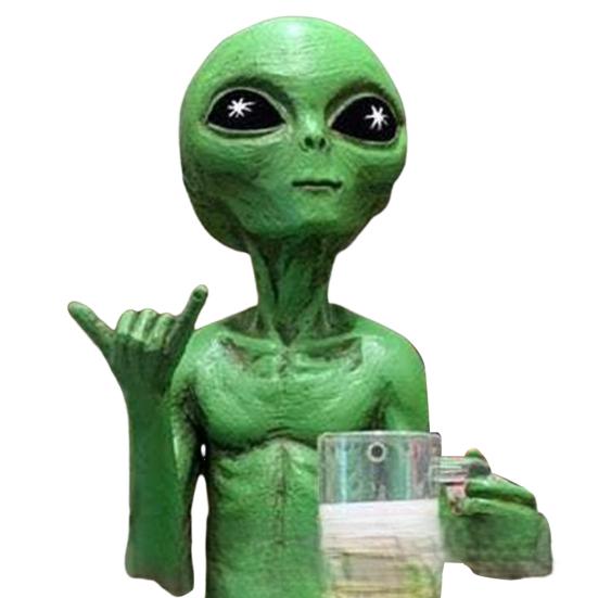 UV Protected Alien Garden Ornament Statue Hand-Painted Funny Rude Alien Sculpture Home Decor Yard Ornament