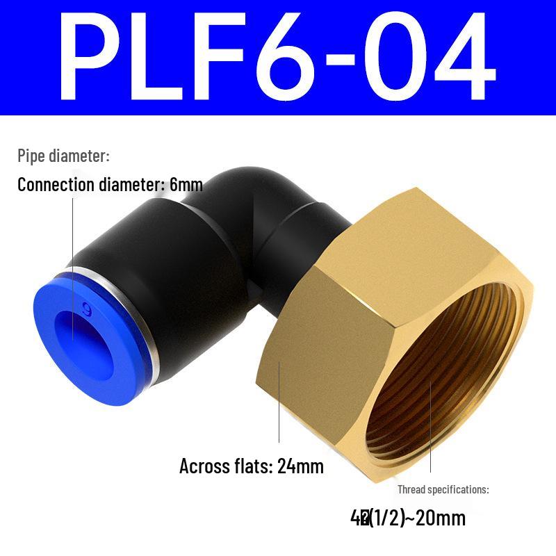 Pneumatischer L-förmiger 90° Luftschlauchverbinder Winkelstück Düse PLF6-01/8-02