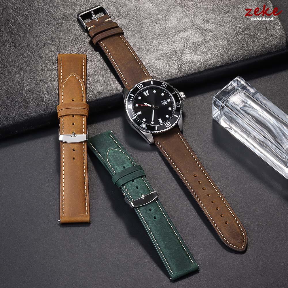18mm 20mm 22mm Watchband Genuine Leather Watch Strap Replacement Belt Vintage Brown Strap Quick Release Bracelet for Men Women