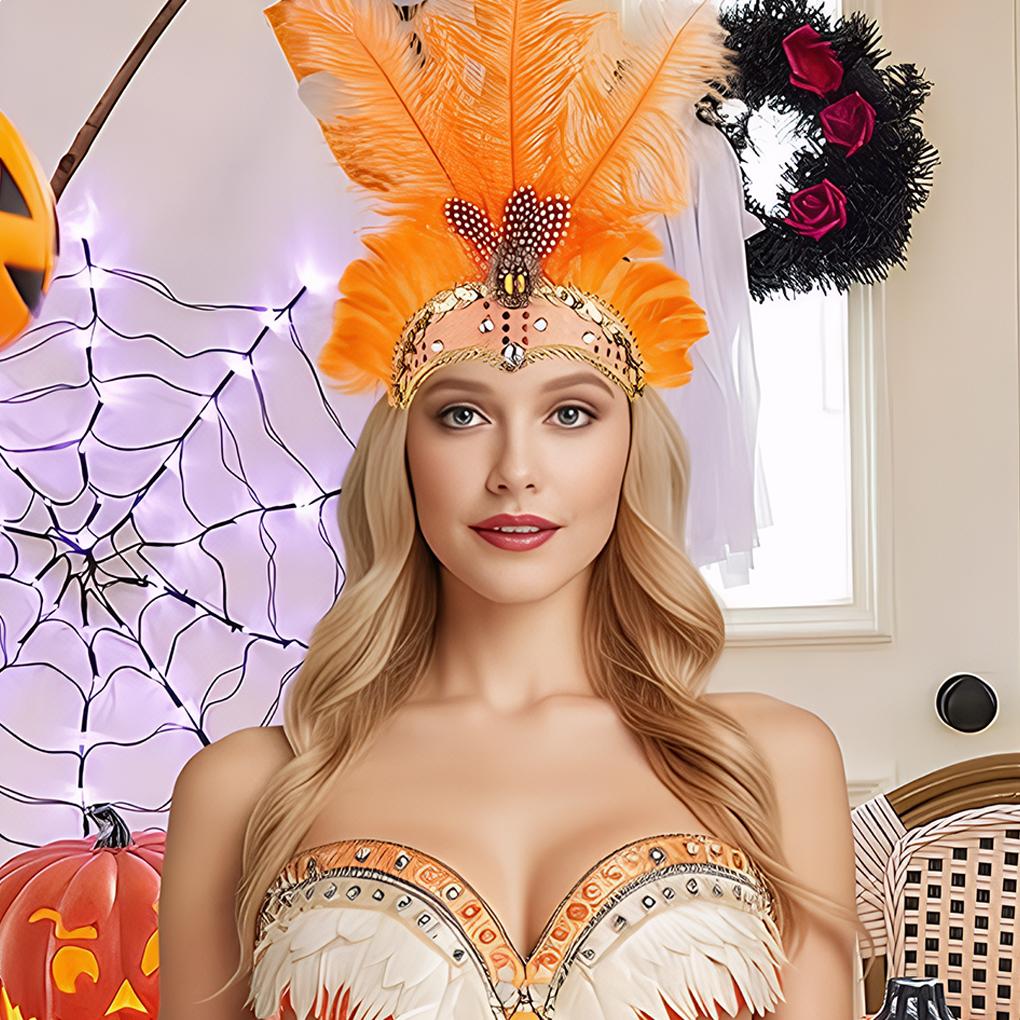 Showgirl Headpiece Plume Headwear Glamour Lightweight Show Girl Feathers Versatile Style Showgirls for Performances