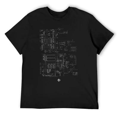 Commodore 64 Schematics T-Shirt Cute Tops Basketball Graphic Tees Aesthetic Clothing Short Sleeve Tee Men